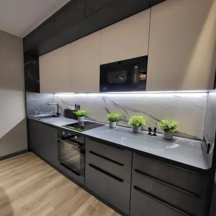 Кухня Бетон темный Бетон светлый Софт Латте